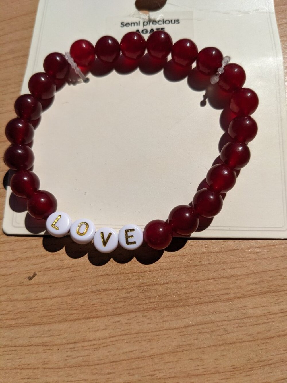 **Final Sale** Agate Beads Elastic Love Bracelet NWT - Unisex *Fundraiser Item*